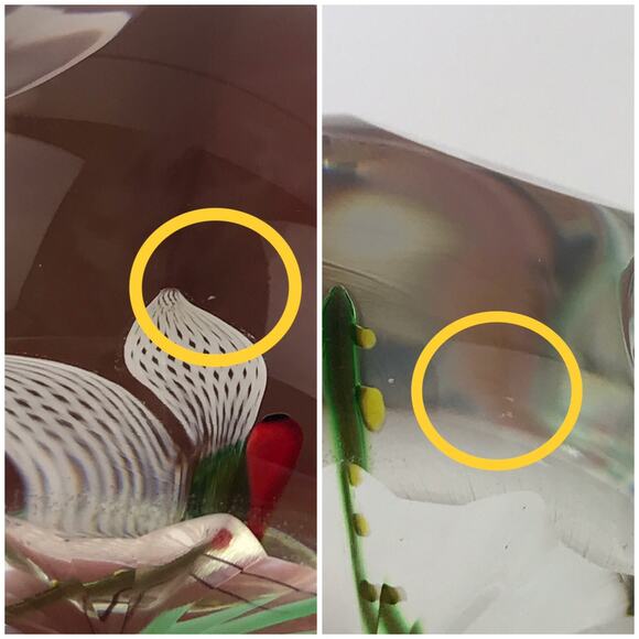 Perthshire 1986C Aventurine Dragonfly Faceted Clear Lampwork Insect Paperweight - Picture 11 of 13